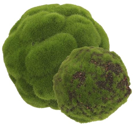 FUNOMOCYA 2pcs Artificial Balls for Landscaping Miniature Fake Moss Decorations Dried Balls for Aquarium
