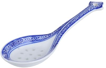 LABRIMP 1pc Ceramic Soup Spoon Chinese Style Utensils Heat Resistant Kitchen Tool for Dining Entertaining Design with Comfortable Grip for Ramen Soups