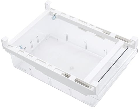 Qukaim Cajón de nevera para debajo del estante, cajón de nevera de gran capacidad, cajón rectangular transparente para debajo del estante, contenedor organizador extraíble para cocina, 32 x 24 x 12 cm