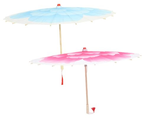 GLSTOY 2pièces Parasol à Motif De Pivoine Parapluie Classique Chinois Pour Danse Et Décorations Festives Fabriqué Main Avec Artisanat Méticuleux
