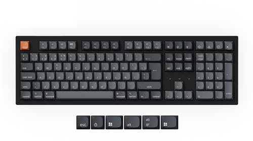 Keychron K10 Max Teclado Mecánico Inalámbrico con Conexión 2.4 GHz/Bluetooth/Cable, Switch Banana, Programable con QMK y Launcher, RGB Retroiluminado, Batería 4000mAh para Mac/Windows/Linux- ES Layout