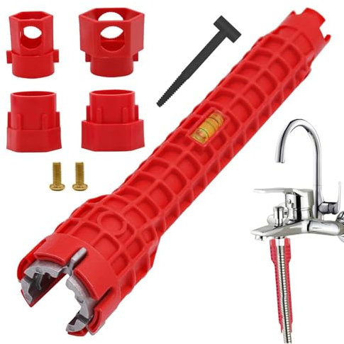 14-in-1 Multi Tool Tap and Spanner Set - Kitchen Sink Backnut Wrench and Cartridge Valve Removal Tool for Tightening