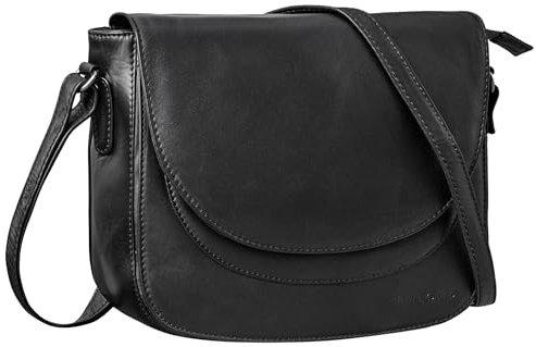 STILORD Fleur Umhängetasche Damen Leder Mittel-Groß - Elegante Echtleder Handtasche zum Umhängen mit Magnetverschluss - Ideal als Freizeittasche mit Anti-Diebstahl Fach Farbe:luino - braun