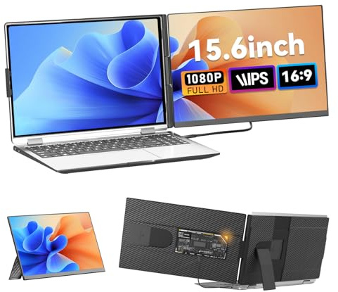 siaviala Monitor PortáTil Mejorado De 15.6, Extensor Pantalla Portati 1080p IPS, Doble Pantalla Portatil, Compatible con Laptop Screen Extender de 13 a 17,3 Pulgadas