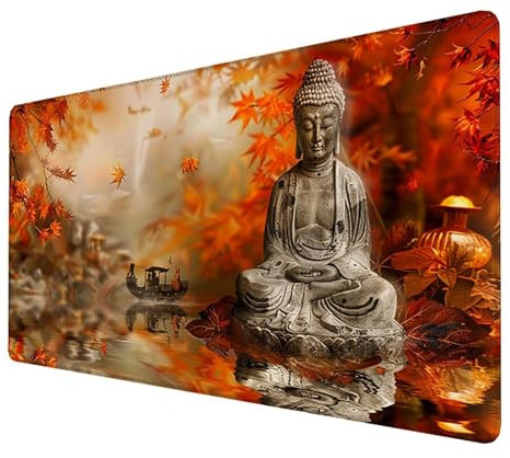 Alfombrilla Ratn Gaming, Alfombrilla Ratón, Mouse Pad, Alfombrilla para Computadora con Base de Goma Antideslizante para Ratón con Cable o Inalámbrico PC/Mac (Zen) (1500x800x3mm) (Amarillo) 0-N-O