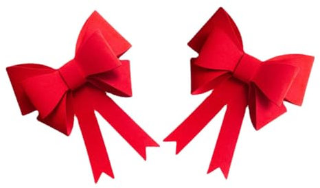 LRXIYODE 2stücke Rote Samtschleifen Große Dekobänder Für Weihnachtsbaum Fenster Vorhangbindung Vielseitige Stoffschleifen Für Haus Hochzeit Party Fensterdekoration