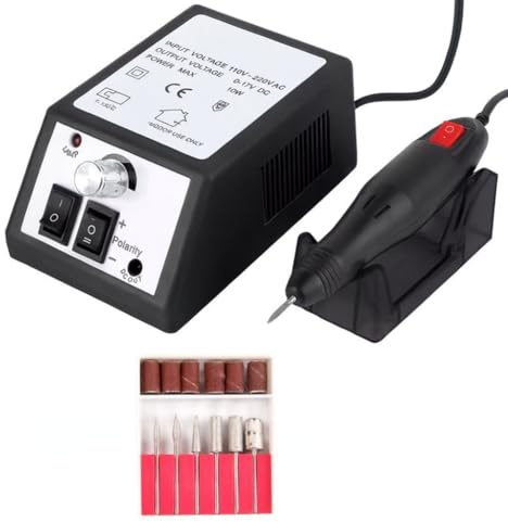 Lewer - Nagelfräser Set DM-2000 20W, Professionelles Maniküre & Pediküre Set, Nagelhaut- & Lackentferner, Schwarz, Manicure Pedicure