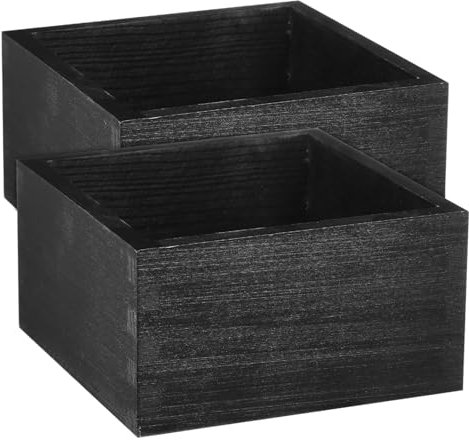 TOYANDONA 2piezas Macetas Cuadradas De Madera Cajas Sin Tapa para Jardineras Decoración Rústica