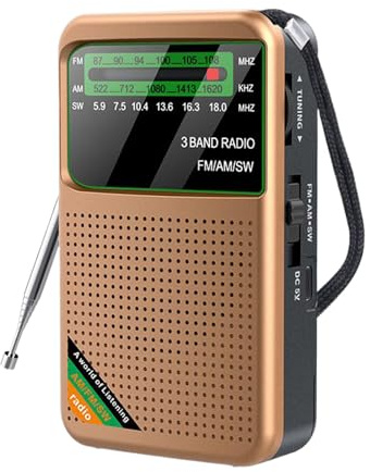 Am/FM Radio Portatil Pequeña Recargable - Transistor Radio Pilas Ra-Dios Pequeña Pilas con Toma De Auriculares, Portatil Peq-ueña FM/Am