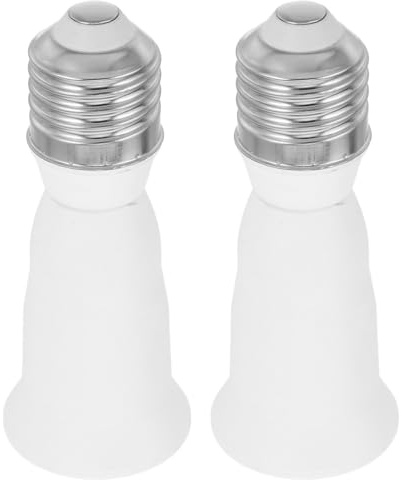 HOMSFOU E27 E26 Glühbirnenadapter 2 Stück Verlängerungskonverter Für Led Lampenfassung Büro Zuhause Outdoor Temperaturbeständig Stabile Stromübertragung 3.94X3.94X3.94In