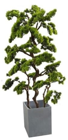 OXOAMP árbol Falso Bonsái de Plantas Verdes Artificiales, Maceta de árbol de plástico de simulación, Adornos en Maceta for decoración del jardín del hogar, árbol Falso Decoración del hogar