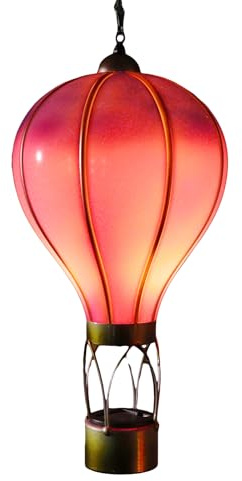 Voilet Solar Hot Air Balloon Light LED Hanging Purple Garden Lighting Decoration