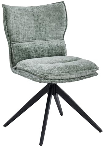 Duhome Esszimmerstuhl aus Chenille 360° Drehbar Polsterstuhl mit Automatische Reset-Funktion für jeden Winkel Bequemer Küchenstuhl für Esszimmer Wohnzimmer, Grün