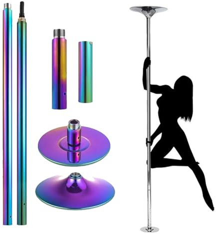 Kraftigt poledance-set med fast bas, lämpligt för nybörjare och proffs, perfekt för dansstudior/gym/barer, 3,36m-2,5m.,