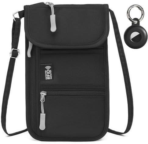 Desing Wish Klein Brustbeutel Damen Herren mit Kompatibel Airtag Schlüsselanhänger Hülle wasserdichte Brusttasche Mädchen Reisegeldbeutel Diebstahlsichere Tasche Sicherheitstasche Reisepass Organizer