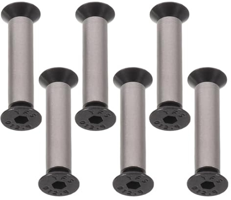 SOESFOUFU 6 remaches para mango de cuchillo - Tornillos de cabeza plana hexagonal M4 para reparación de cuchillos - Tuercas remache de fijación de acero inoxidable, accesorios para cubiertos de