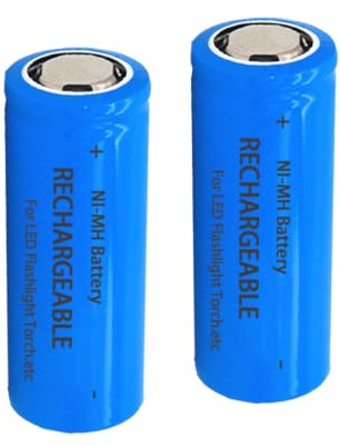 8000mAh Piatta Batteria Ricaricabile NI-MH Alta Capacità Bottone Batteria per lampade frontali, torce a LED, mini ventilatori (2Pack,1.02 * 2.56Pollici)