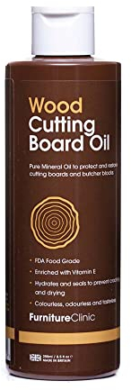 Chopping Board Oil - Premium Food Grade Mineral Oil to Protect and Restore Wood Cutting Boards, Butcher Blocks, Countertops - 250ml
