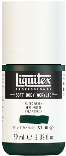 Liquitex 1959501 Professional Acrylfarbe Soft Body - Künstlerfarbe in cremiger deckender Konsistenz, hohe Pigmentierung, lichtecht & alterungsbeständig, 59ml Flasche - Gedämpftes Grün