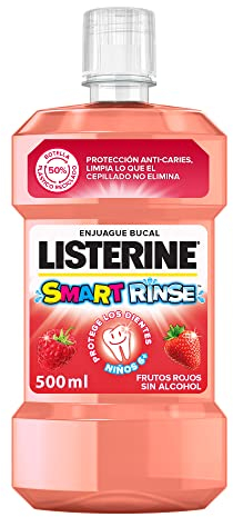 Listerine Kids (1 x 500 ml), enjuague bucal niños 6+ años, colutorio encías y dientes 0% alcohol formulado con 95%+ de ingredientes naturales, enjuague bucal anti-caries
