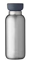 Mepal - Isolierflasche Ellipse - Doppelwandige Thermo Wasserflasche - Thermosflasche für Unterwegs - 9 Stunden heiß & 12 Stunden kalt - Edelstahl - 350 ml - Natural brushed