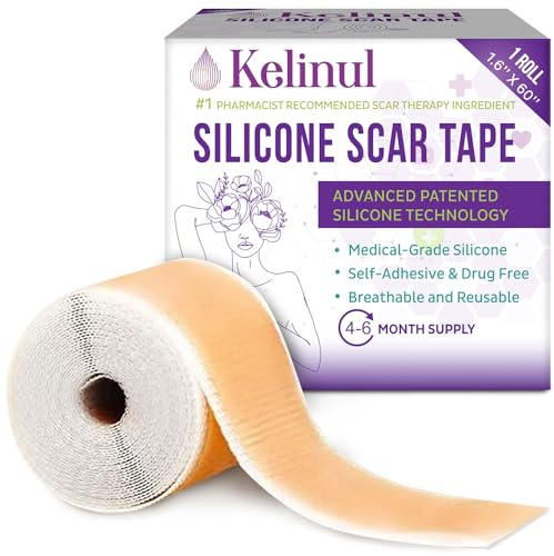 Silicone Scar Sheets(1.6'' x 60''Roll-1.5M) - Soft Silicone Gel Scar Tape - Reusable, Medical Grade Scar Removal Strips for C-Sectio