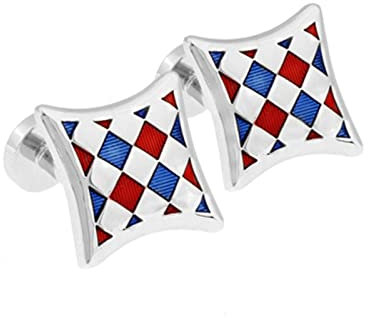 Whoiy Manchettenknoepfe Silber, Manschettenknopf mit Gravur Vergoldet Silber Manschettenknöpfe Geometrisch für Männer Kostenlose Gravur mit Schmuck Box