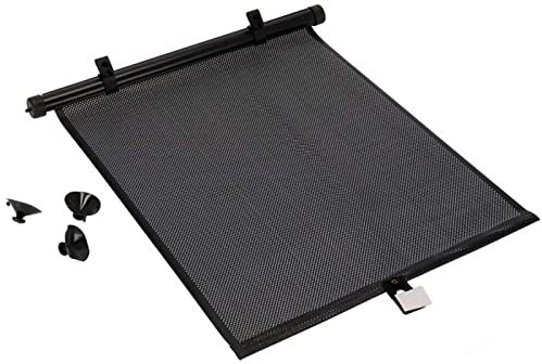 ACAN Tradineur - Rideau Enroulable pour Fenêtre de Voiture, Pare-soleil Latéral en Plastique, Hauteur Réglable, Fixation avec 3 Ventouses, Protection UV, Intimité (Noir, 40 x 45 cm)