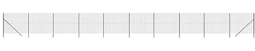 Tidyard Maschendrahtzaun Maschendraht Gartenzaun Zaunset Anthrazit 1,8x25 m Verzinkter Stahl