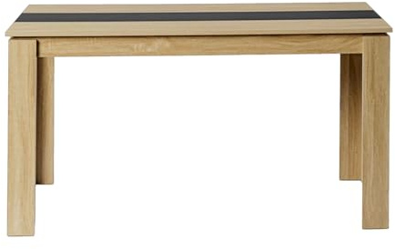 FURNITABLE Esstisch, Esszimmertisch Holztisch für Küche, Großer Tisch für 6, 140x70x75cm, Eiche und Schwarz