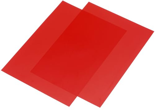 sourcing map Lot de 10 filtres de lumière en gel rouge transparent pour correction d'éclairage, 27,9 x 21,6 cm, feuilles en plastique pour film photo, fête vidéo