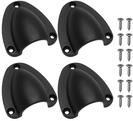 LT Easiyl 4-teilige Marine-Entlüftungsabdeckung für Kabel Nylon Entlüftungsabdeckungen Clamshell-Entlüftungsmuschel mit Schrauben für Yachten Boote Schiffe (weiß/schwarz)