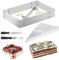 LiuHancsqd Molde Pastel, Anillos para Tartas de Acero Inoxidable, Aro de Pastelería, Marco de Horneado Rectangular Ajustable, Molde para Pastel de Mousse Hornear Tartas Postre + 20 Mangas Pasteleras