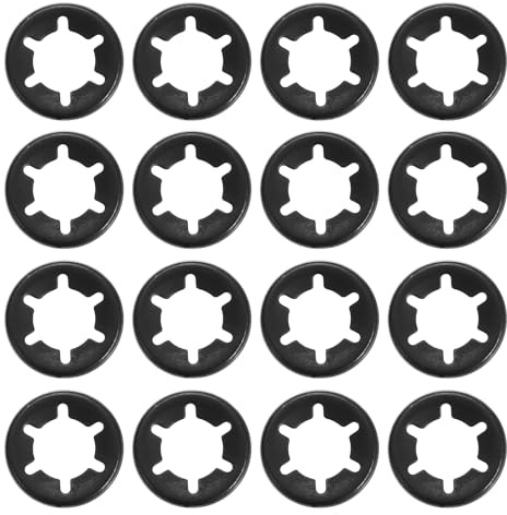 sourcing map 110 arandelas de bloqueo de dientes internas, M10 ID 18.5 mm OD, arandela de bloqueo de estrella de velocidad rápida, clips de retención para maquinaria, automóvil, uso industrial, borde
