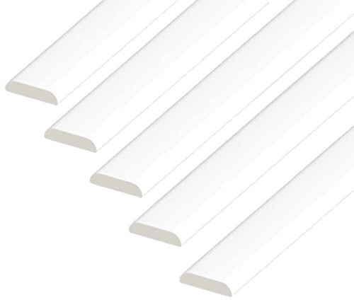 UPVC Plastic Trim 25mm x 1.25m x 5 Pack - White Architrave D Mould and Window Finishing Trim