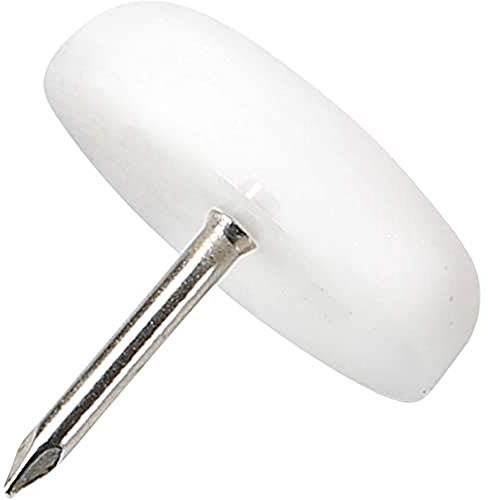 Adsamm® / 32 x plastglidare med spik/vit/Ø 22 mm/rund/möbelglidare med spik/möbel- och golvskydd i Adsamm® kvalitet