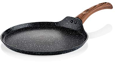 Westinghouse Black Marble Wood Pfannkuchenpfanne Ø28 cm, Induktion & Alle Herdarten, PFOA-Frei, Non Stick Non Stick Antihaft, Spülmaschinengeeignet