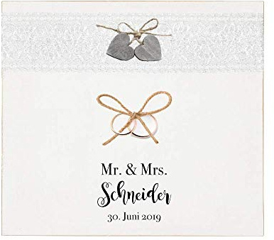 Manufaktur Liebevoll Ringkissen für die Hochzeit I aus Holz | personalisiert mit Namen und Hochzeitsdatum | Ein schönes Erinnerungsbild von dem ganz besonderen Tag