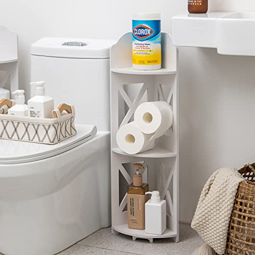TuoxinEM Eck-Leiterregal für Wohnzimmer, Badezimmer, als Duschablage, wasserdichtes und rostfreies Mehrzweck-Eckregal für kleine Räume, Weiß