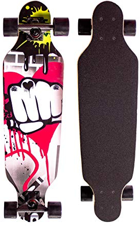 Sumeber Longboard Skateboard 31 Zoll for Anfänger Twin Tip Street Long Board Komplettes Drop-Through Freeride Skating Cruiser Boards mit Light Up Wheels für Jugendliche Erwachsene Kinder Als Geschenke