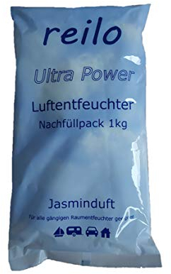 reilo 10x 1kg Jasminduft Luftentfeuchter Granulat, Raumluftentfeuchter im Vliesbeutel, Nachfüllpacks für gängige Entfeuchterboxen, Lufttrockner für Wohnraum, Schlafzimmer, Keller