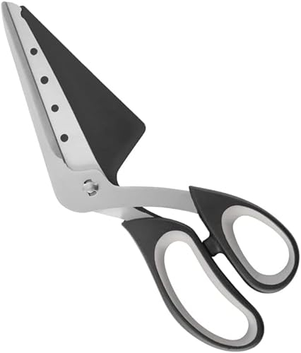 Pizzaschere Pizzamesser Pizzaschneider mit Pizza-Heber, Schneider Messer Servierer integrierter Pizzaschaufel 27cm