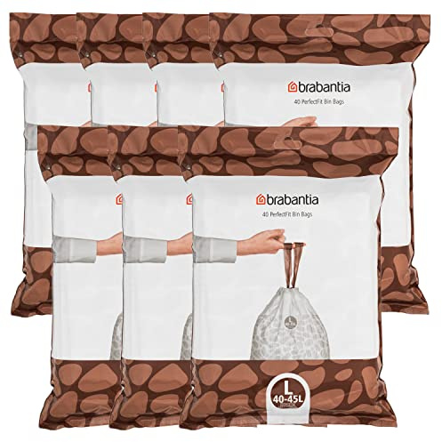 Brabantia PerfectFit soppåse dispenserförpackning 45 liter (kodning L), 7 dispenserförpackningar med 40 soppåsar vardera