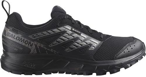 Salomon Wander Gore-Tex Damen Trail Running Wasserdichte Schuhe, Outdoor-bereit, Komfort durch Dämpfung, Sicherer Fußhalt, Black, 38 2/3
