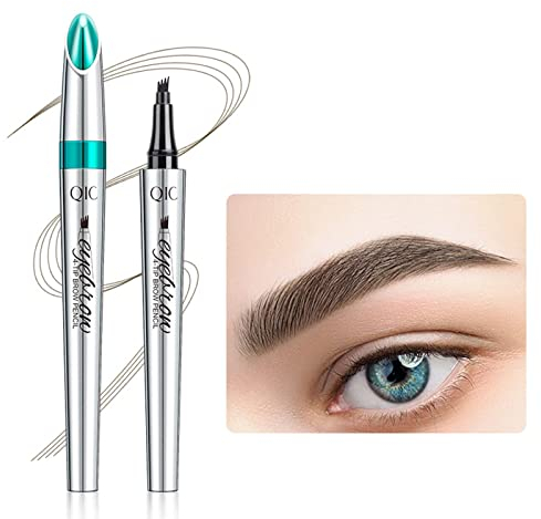Eyebrow Pencil - Waterproof Tattoo Brow Pen With Fork Tip Long-Lasting Brow Tint For Makeup Rapid Natural Brow Beginners