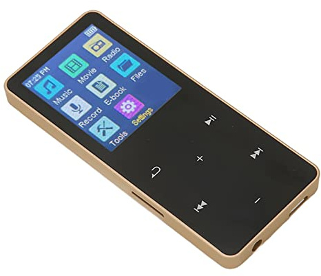 MP3 Player with FM Radio and Voice Recorder, 1.8inch Touch Screen MP4 Player with Bluetooth,HiFi Loseless Lightweight Portable Music Player for Sports (Gold)