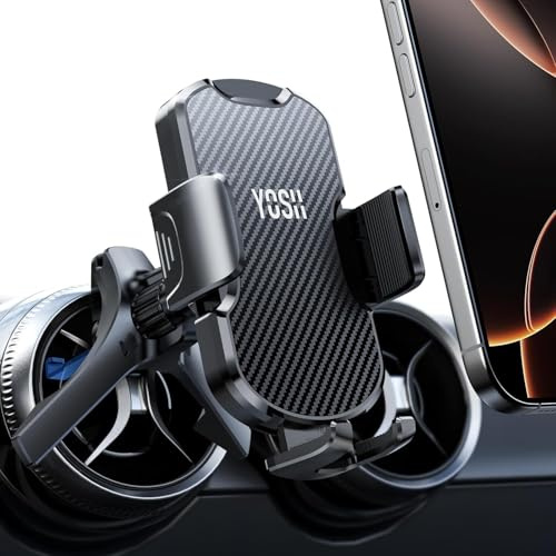 YOSH Handyhalterung Auto für Mercedes Lüftung Rund, Kompatibel mit A/B/C/V-Klasse, GLA/GLC/GLK, Mit stabilem Dreieckshaken-Design, für iPhone Samsung Pixel Streifenoptik