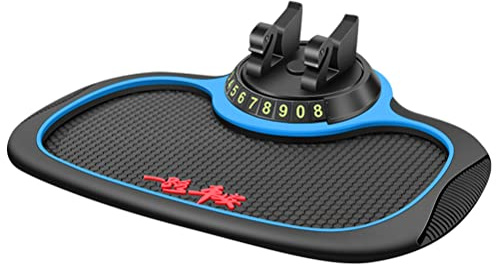 Rutschfestes Handy-Pad für das Auto, 360 Grad Drehbarer Handyhalter, Auto-Armaturenbrett, Rutschfeste Gummi-Pad 8 X 19 X 24 Cm (Rutschfeste Matte (blau) mit versteckter)