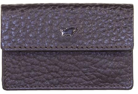 BRAUN BÜFFEL Schlüsseletui aus echtem Leder YANNIK - Schlüsseltasche Slim mit Druckknopf - Braun