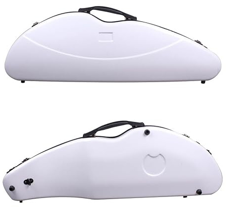Vetimobato Carbon Fiber Violin Case 4/4 Full Size, Lightweight Hard Shell with Backpack Straps, 2 Bow Holders, Hygrometer & Spacious Accessory Compartment for Ultimate Protection (White Small Pattern)